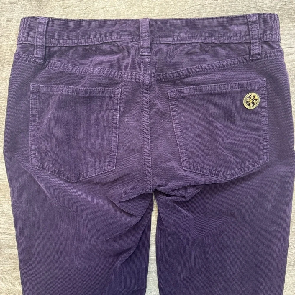 Tory Burch Super Skinny Corduroy Low Rise Deep Purple Pant Women’s Sz. 25